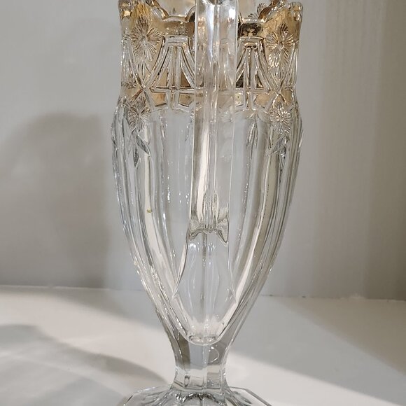 U.S. Glass Co. "Athenia" EAPG 12" Pitcher With Gold Trim - Picture 5 of 10